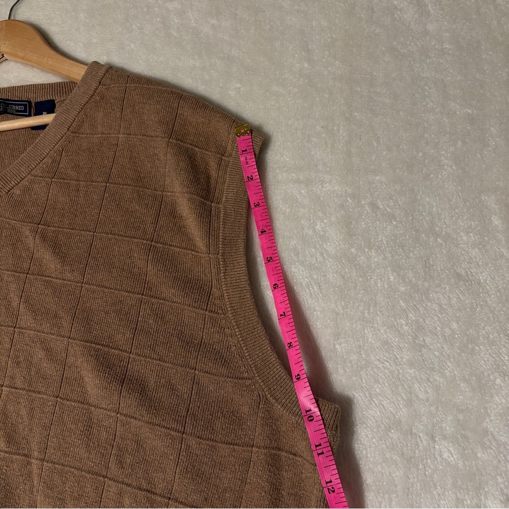Saddlebred V-Neck Tan Sweater Vest 100%cotton - Picture 11 of 14